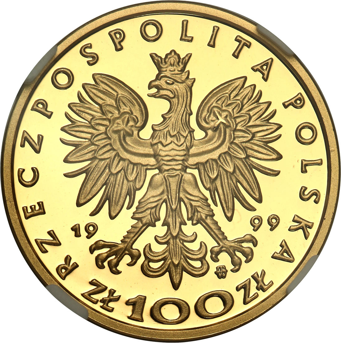 III RP. 100 złotych 1999 Zygmunt II August NGC PF70 ULTRA CAMEO (MAX)